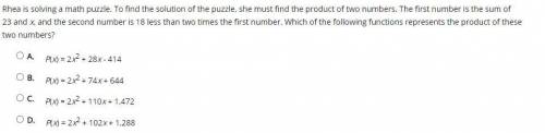Rhea is solving a math puzzle. To find the solution of the puzzle, she must find the product of two