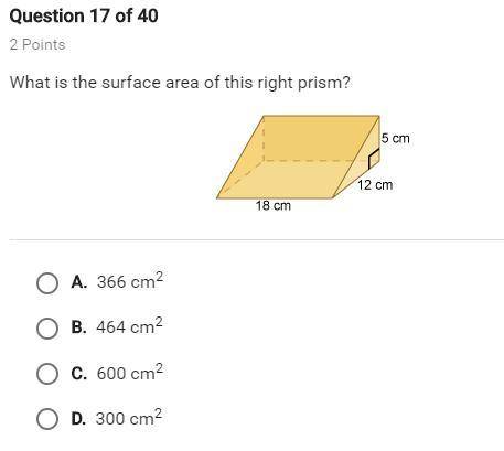 What is the surface area of this right prism?