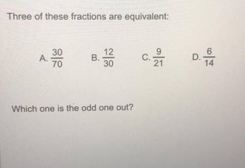 Three of these fractions are equivalent. Which one is the odd one out?