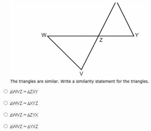 help plz quick i will make u a brianlest 11. The triangles are similar. Write a similarity statemen