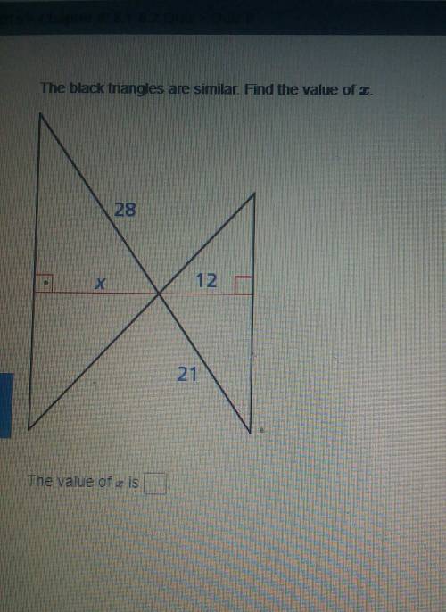 Can I get help with this question. I need to find the value of x
