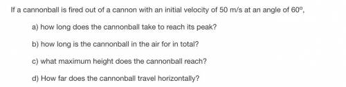 Show all work and answer all 4 parts. Projectile motion. 20 points. Thank you.