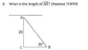 What is the length of AB? (Nearest TENTH) A.34 B.105.3 C.11.8 D.24.7