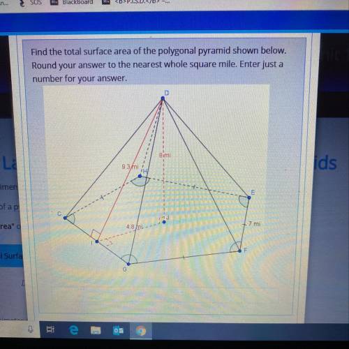 Find the total surface area of the polygonal pyramid.