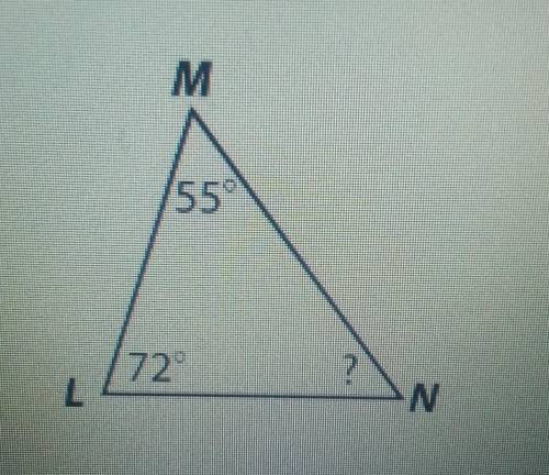 Find the measure of the unknown angle.

1. Add the two know angles:___+___=___2. Subtract the sum