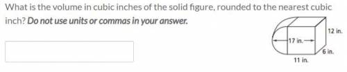 What is the volume in cubic inches of the solid figure, rounded to the nearest cubic inch? Do not u
