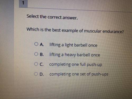 Which is the best example of muscular endurance