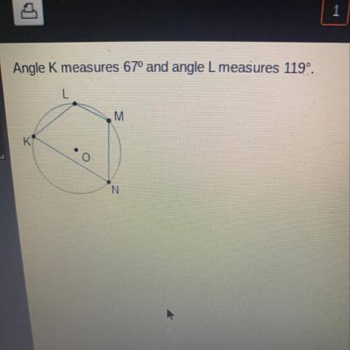 What are the measures of angles M and N?

mM = 61° and mN = 113
mM = 67 and mN= 119
mM = 113 and m