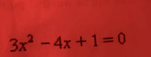 Solve by quadratic Formula: