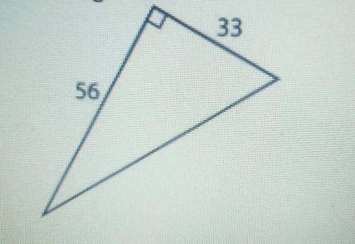 What is the lenght of the hypotenuse of the triangle below?