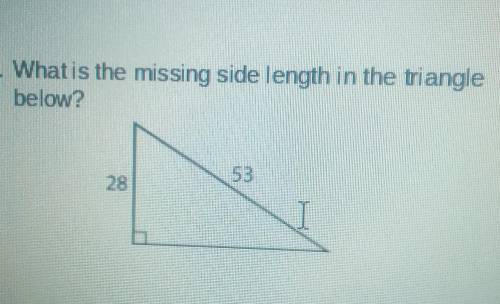 What is the missing side lenght in the triangle below?