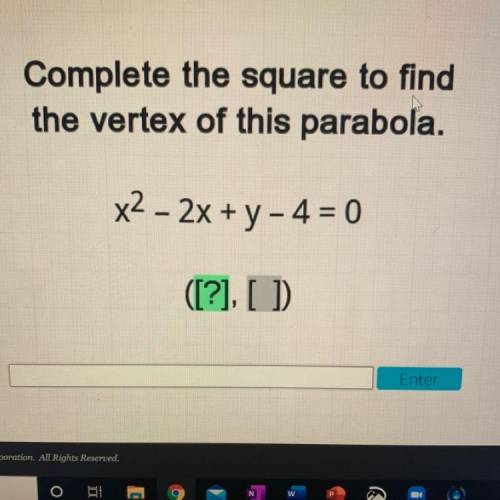 Complete the square to find the vertex of this parabola.PLEASE HELP!!