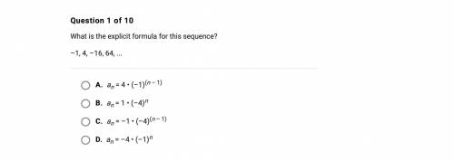 What is the explicit formula for this sequence -1,4,-16,64