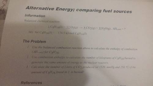 Use the balanced combustion reaction above to calculate the enthalpy of combustion for C8H16. C8H16