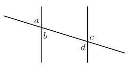 HELP!! ⚠️ In the diagram below, the two vertical segments are parallel. What is the total number of