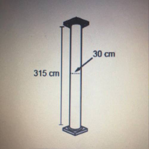 I NEED HELP!!! Hurry

The orind cal part of an architectural column has a height of 315 om and a
d