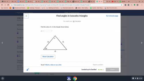 Find the value of x in this problem