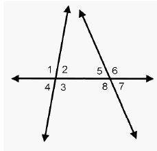 In the diagram, the measure of angle 8 is 124°, and the measure of angle 2 is 84°. What is the meas