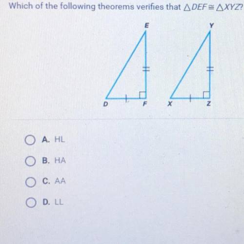 Which of the following theorems verifies that DEF= XYZ?