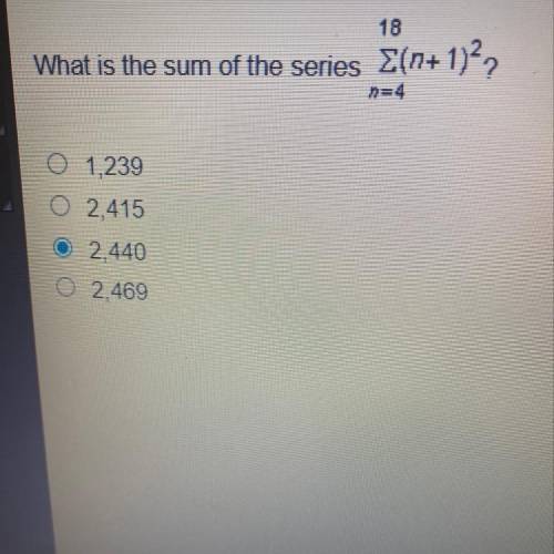 What is the sum of the series *picture attached*