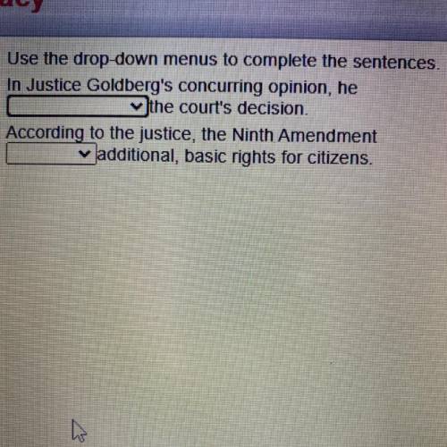 Use the drop-down menus to complete the sentences
In Justice Go