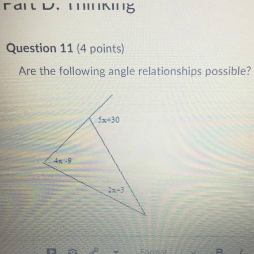 HELLLPPPP I need a explication on whether or not these angle relationships are possible