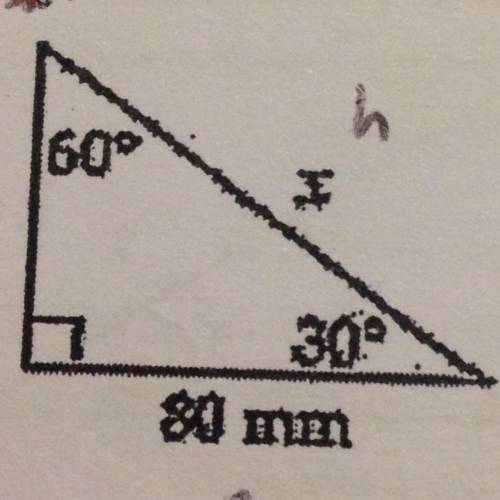 If you're good at trigonometry please help meeee

On a 30-60 set square, the side opposite the 60