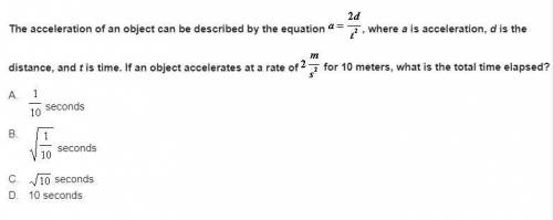 NEED HELP! What is the first step to solve the equation a=2d/t^2 , where a is acceleration, d is th
