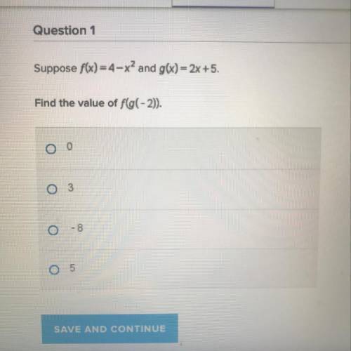 Find the value of f(g(-2))