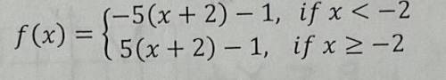 Which function would represent the absolute value function that is equivalent to this piecewise fun