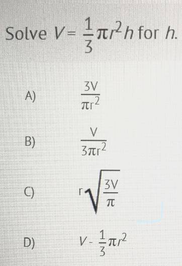 I need some help, see the picture for the question. Solve for V