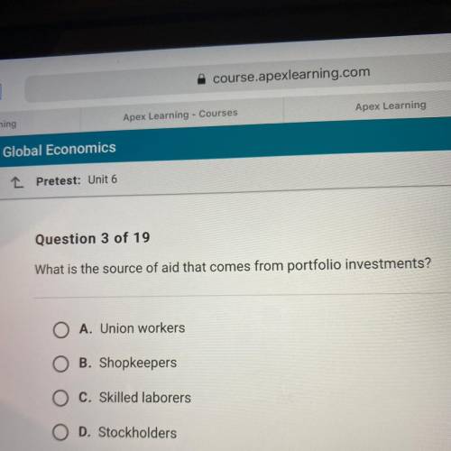 What is the source of aid that comes from portfolio investments?