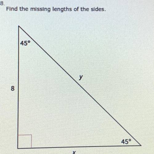 Find the missing lengths of the sides