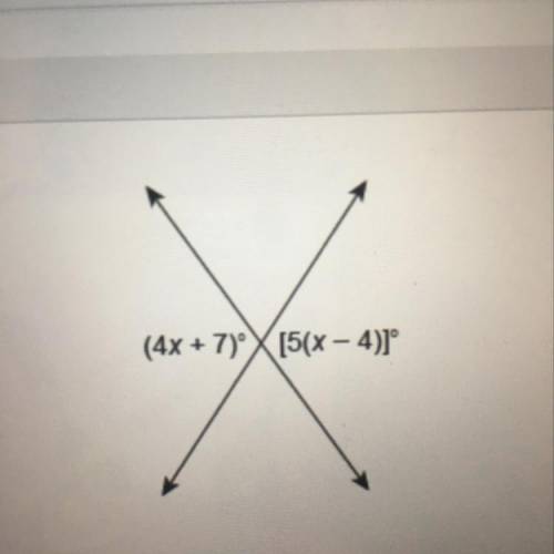 (4x + 7)ºX[5(x – 4)]°
What is the Value of X?