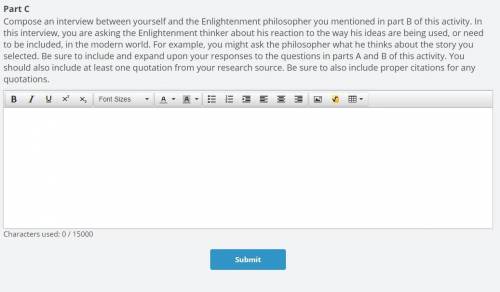 Compose an interview between yourself and the Enlightenment philosopher you mentioned in part B of