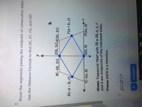 PLEASE HELP: Prove the segments joining the midpoint of consecutive sides of an isosceles trapezoid