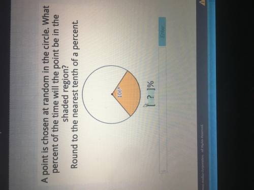 Please help ! What percent of the time will the point be in the shaded region ?