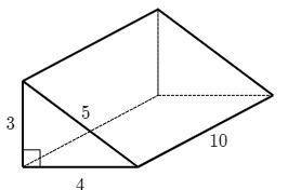 Which expression can be used to find the surface area of the following triangular prism?