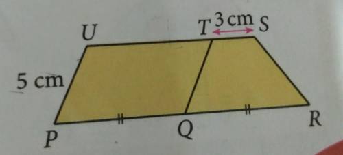 3. In the diagram, PQTU is a parallelogram with a

perimeter of 24 cm and an area of 28 cm². Given