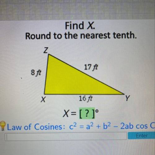 Find x and round to the nearest tenth.
