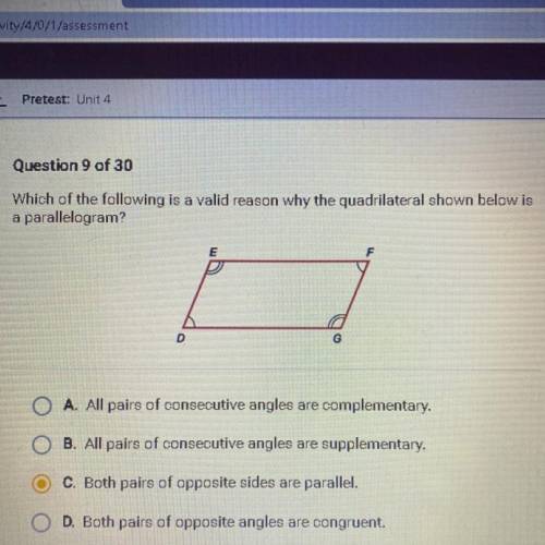 HELP ASAP. RIGHT ANSWER GETS A BRAINLIST

Which of the following is a valid reason why the quadril