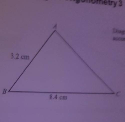 AB = 3.2 cm

BC= 8.4 cmThe area of triangle ABC is 10 cm²Calculate the perimeter of triangle ABC.G