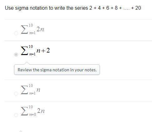 I am not sure how sigma notation works, can somebody explain how to solve this? It isn't the second