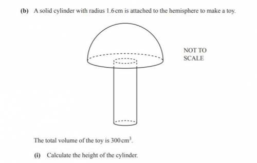 Calculate the height of the cylinder shown.