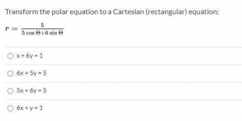 1. Transform the polar equation to a Cartesian (rectangular) equation: 2. Transform the Cartesian (
