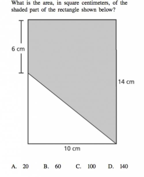 What is the area, in square meters, of the shaded part of the rectangle shown below?