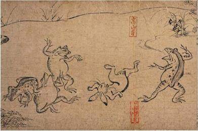 Look at the two pictures below. Name each piece of art and the style of Japanese art each represent