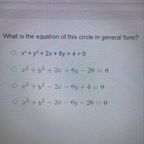 What is the equation of this circle in general form?