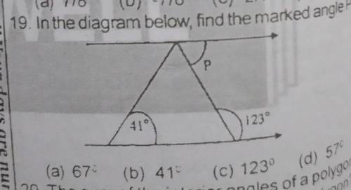 Find the marked angle P