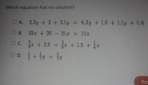 Which equations has no solution?